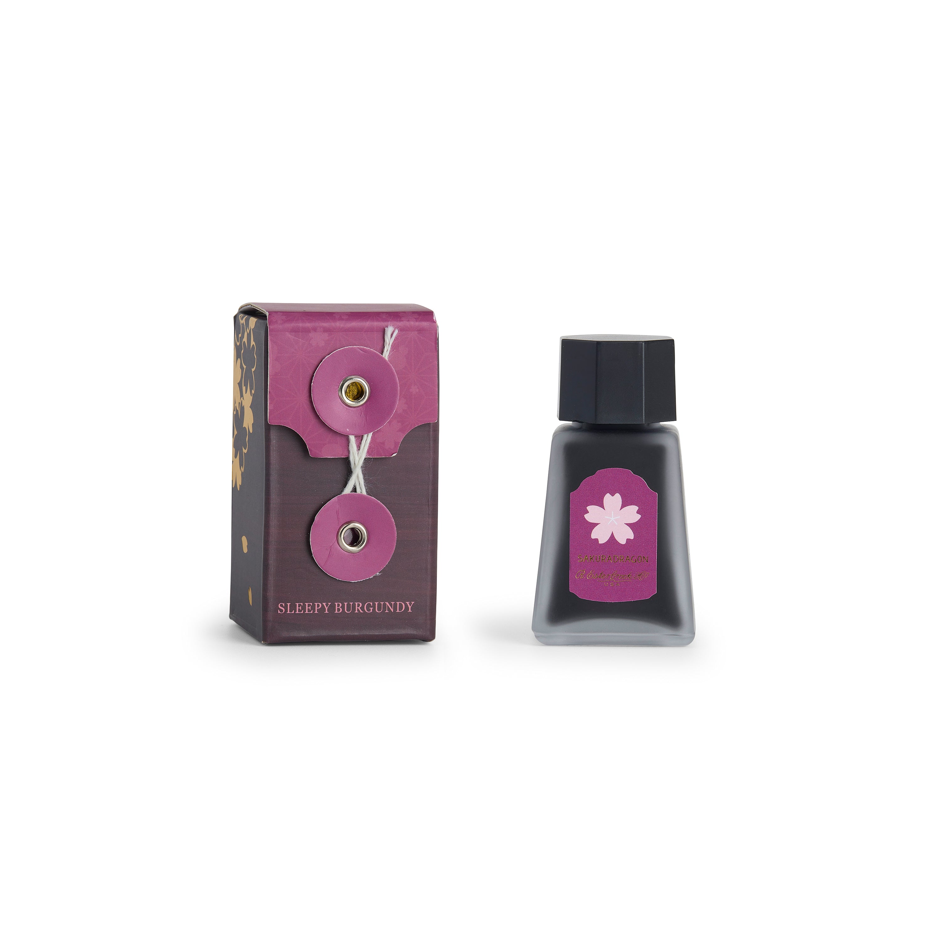 Esterbrook x SAKURADRAGON Sleepy Burgundy fountain pen ink — 30ml bottle of deep burgundy ink from the Sakura Street collection