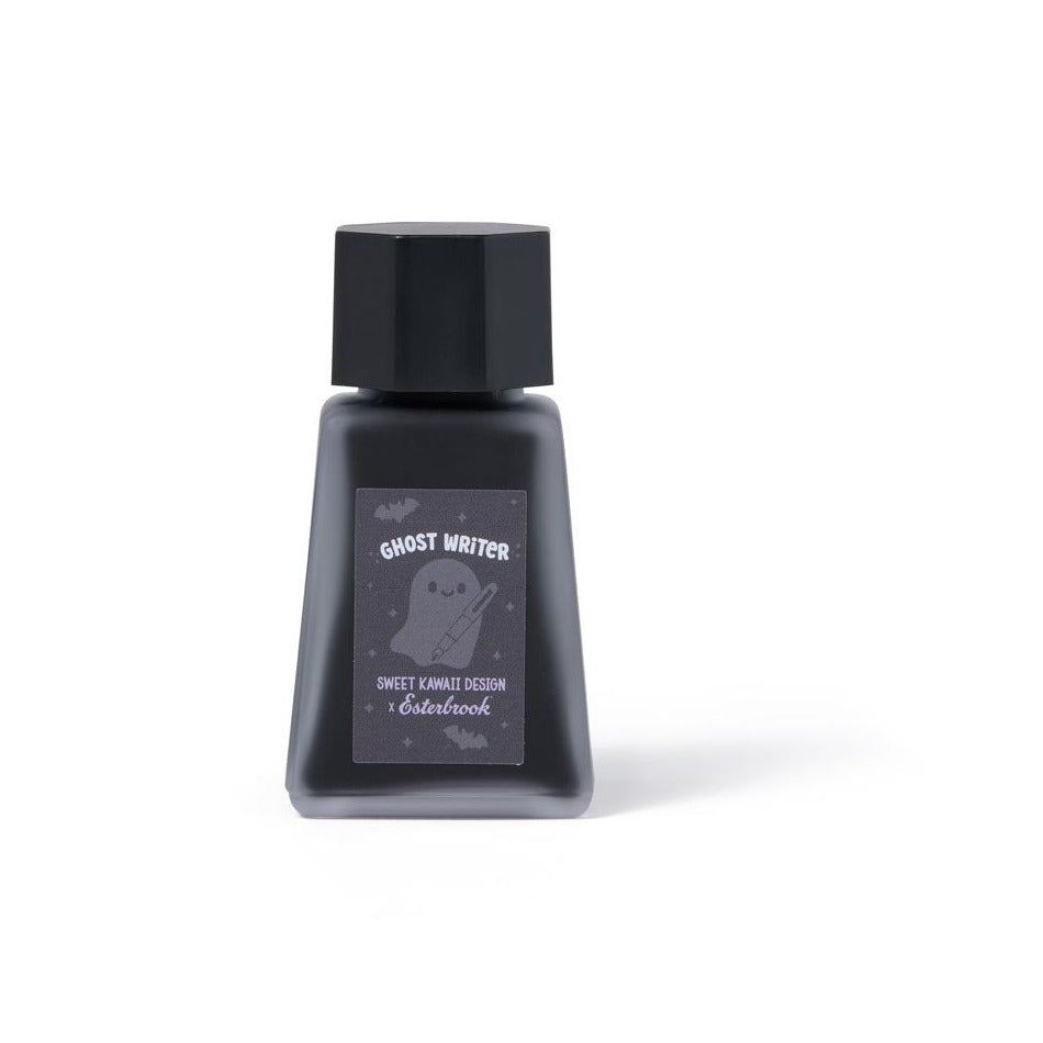 Esterbrook x Sweet Kawaii Design Ghost Writer purple shimmer fountain pen ink bottle with Pastel Halloween ghost label