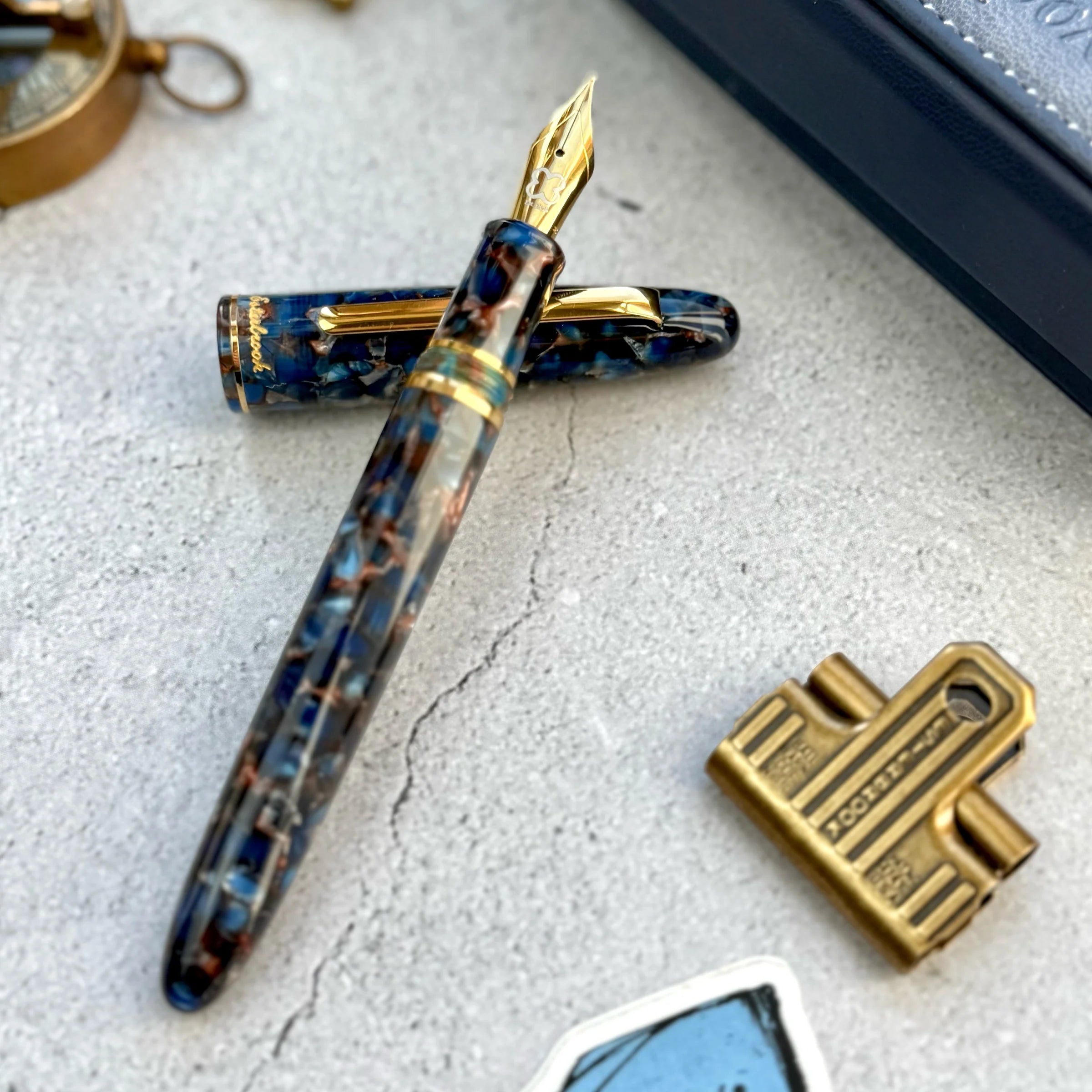 Esterbrook Estie Nouveau Bleu Fountain Pen with Gold Trim
