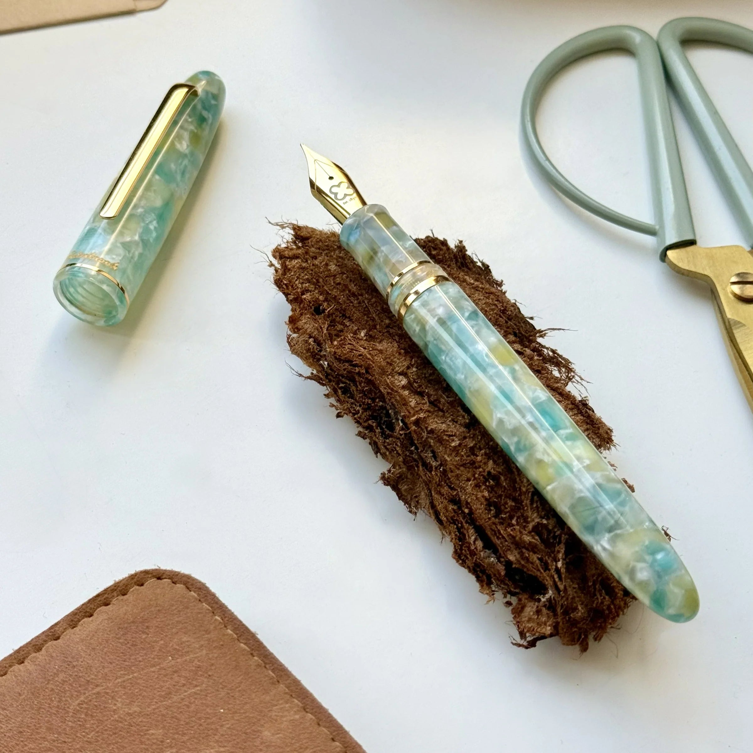 Esterbrook Estie Sea Glass Fountain Pen with Gold Trim