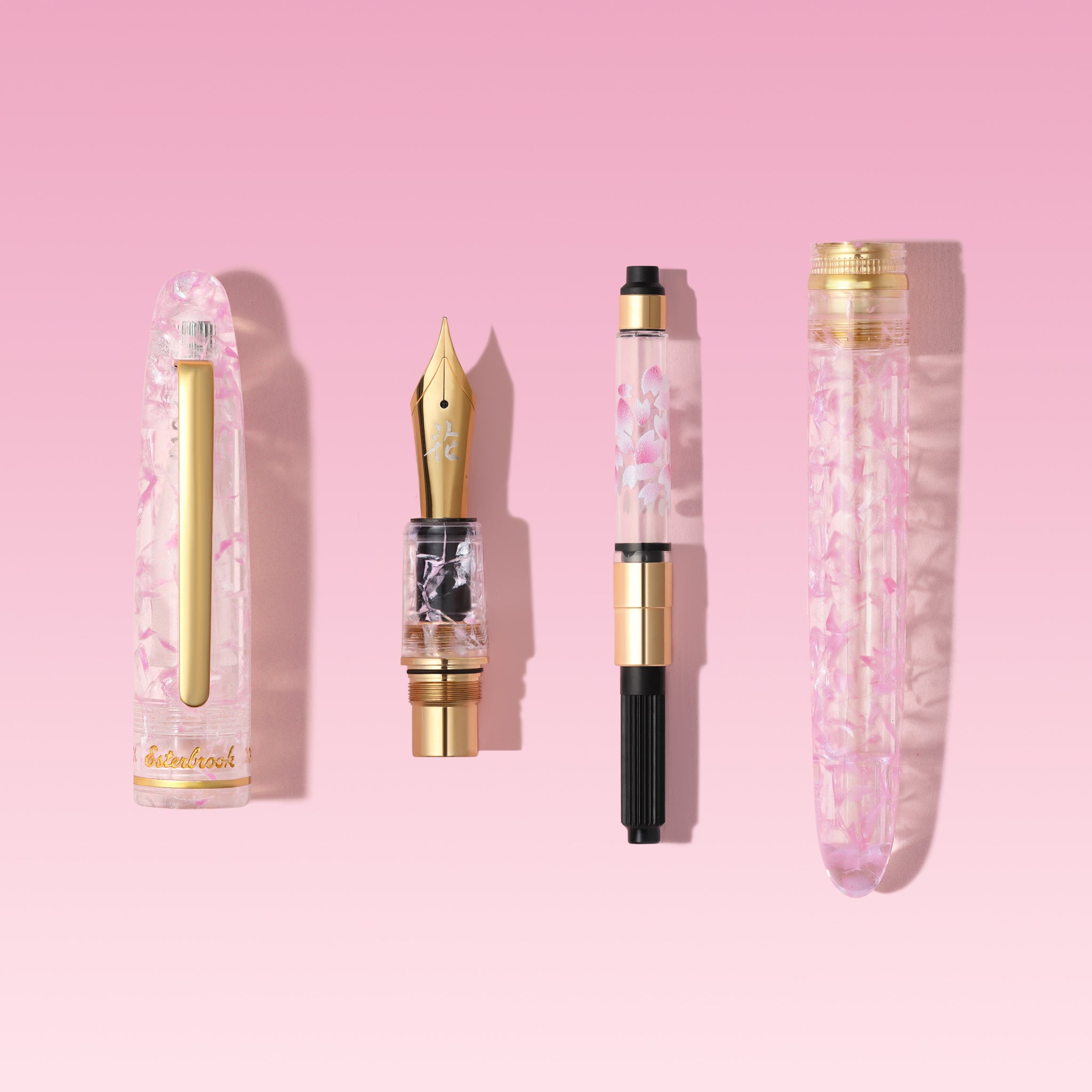 Beautiful acrylic pen with pink crackled detail 