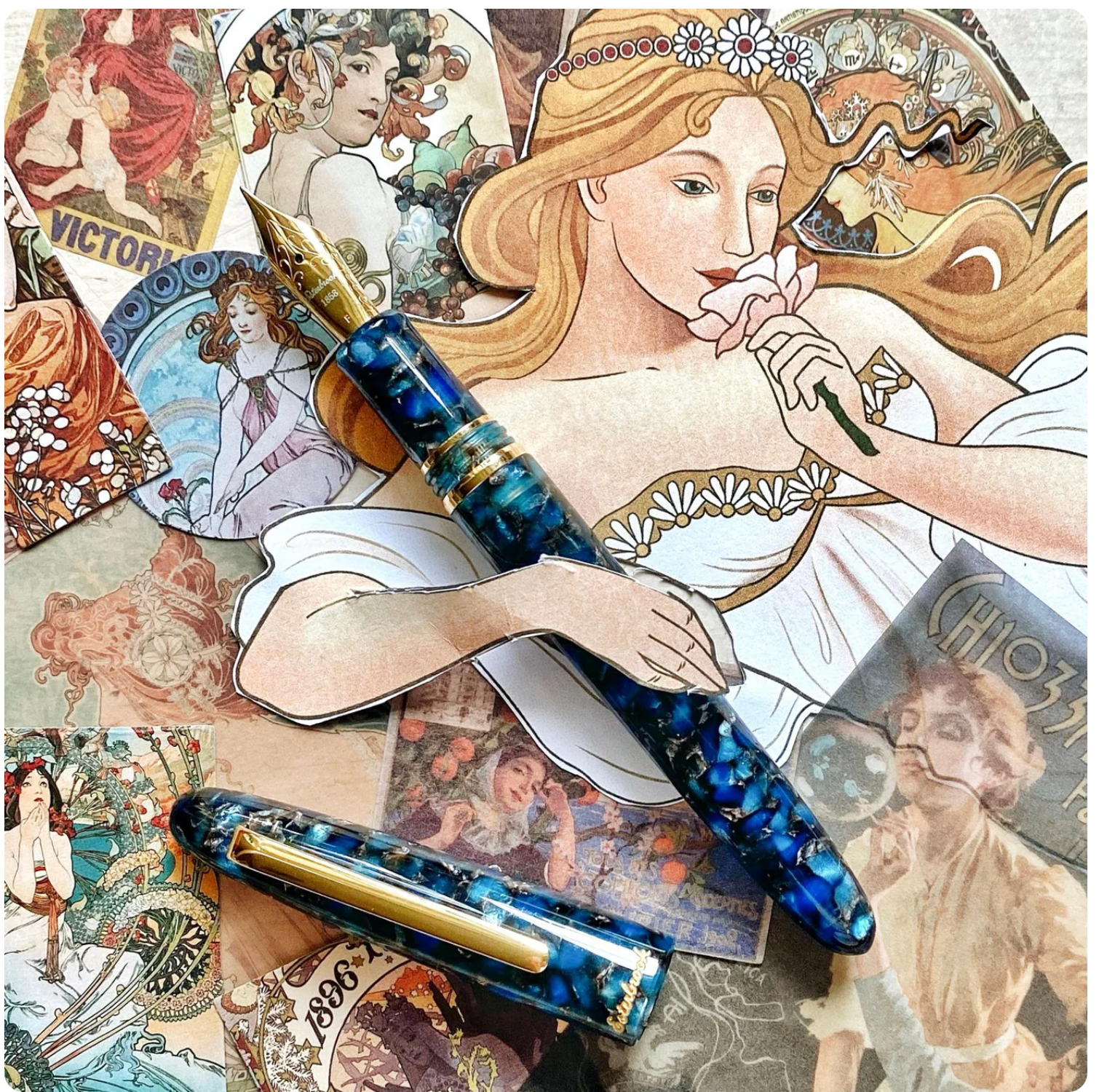 Esterbrook Estie Nouveau Bleu with Gold Trim