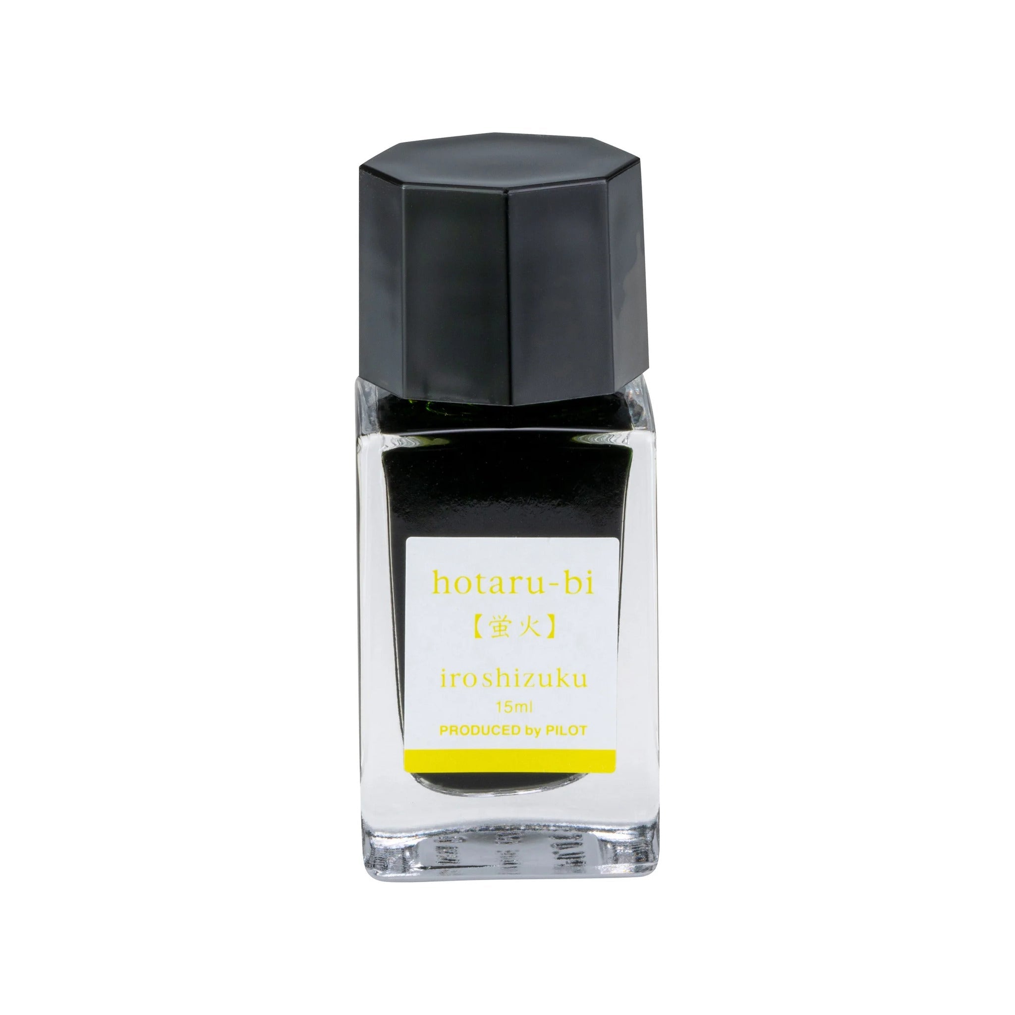 Pilot Iroshizuku hotaru-bi 15ml bottle of chartreuse yellow-green fountain pen ink